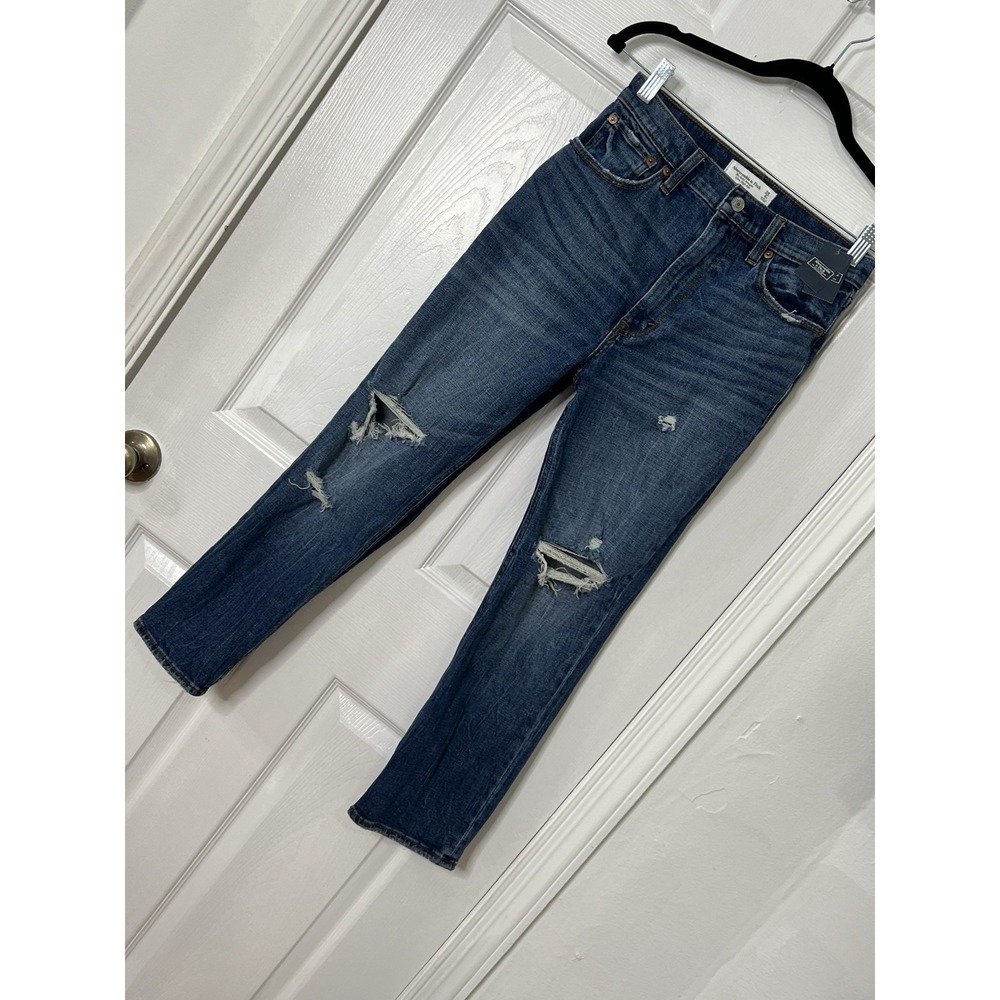 Abercrombie & Fitch The‎ Ankle Straight Ultra High Rise Blue Jeans Size 28/6s
